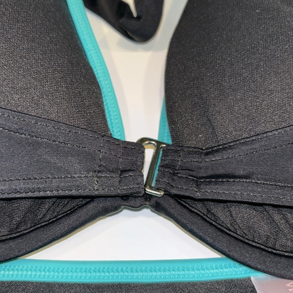 2/$30 Victoria’s Secret Black / Teal Swimsuit Set 36D Top and Skirt bottom Sz S - Picture 3 of 7